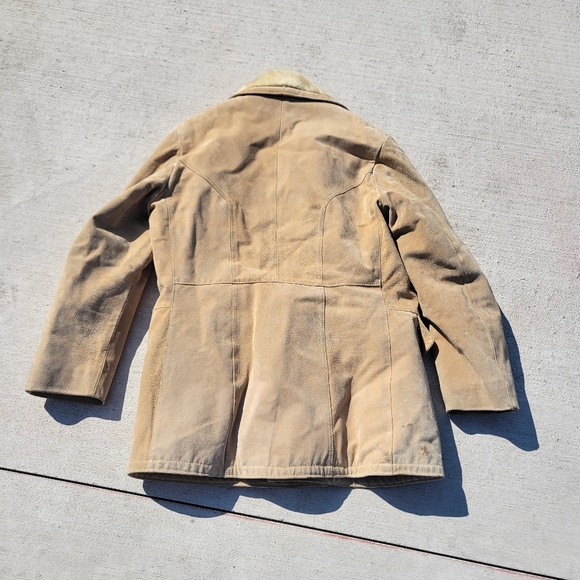 Vintage paulo Conti Shearling jacket men's large suede leather - Picture 12 of 12